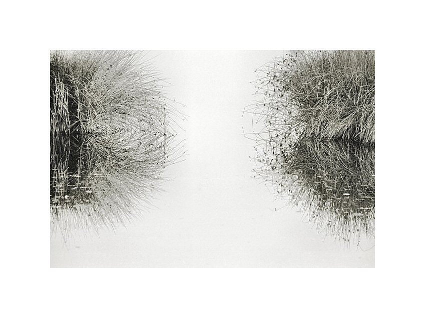 Minimalism photography - Fenland art -  Reflection - Fine art photography print - Waters edge - 6,7 x 10 - Black and White