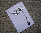 Swallow Bird Silver Lariat Necklace Spring Fever