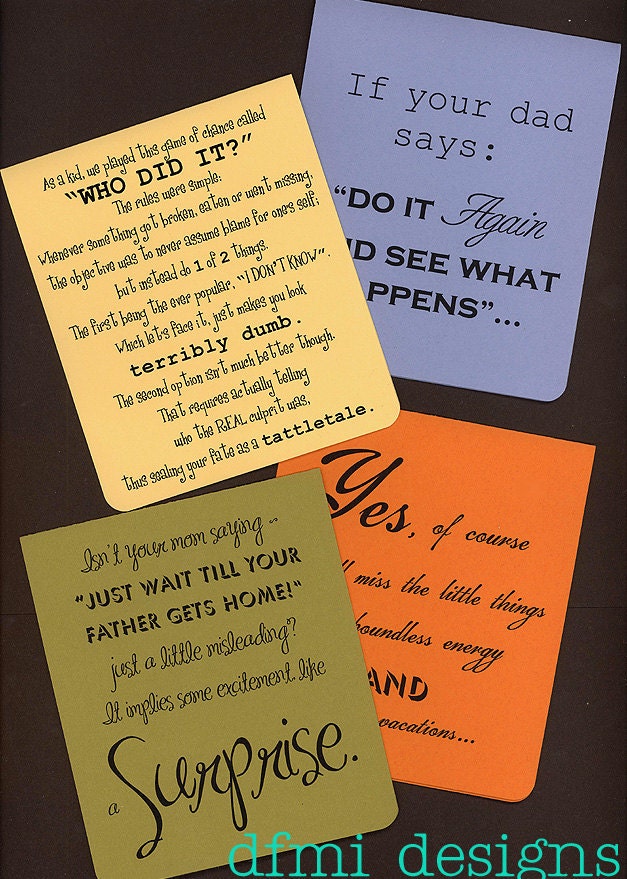 Growing Pains      detailing the pratfalls of childhood  fun cards    set of 4