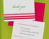 a little NAUGHTY THANK YOU folded note cards