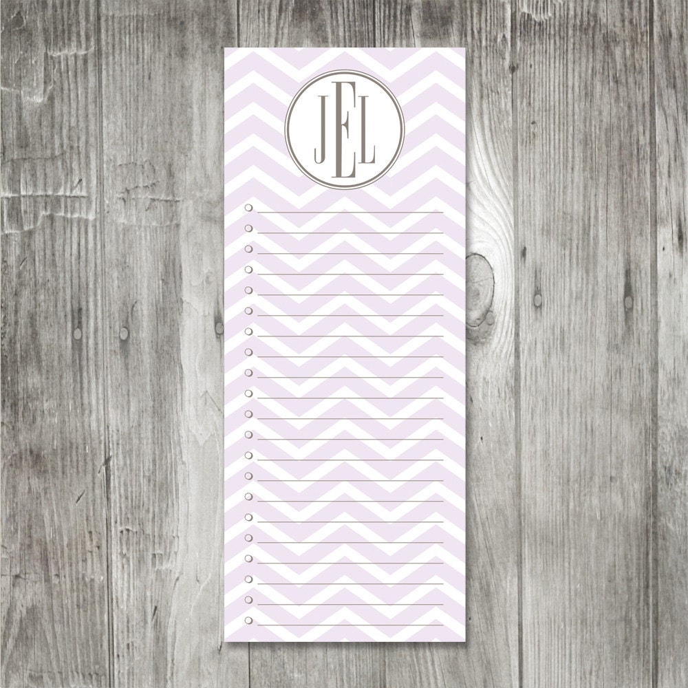 Chevron Monogram Checklist Notepad