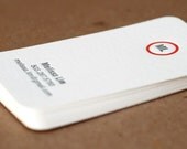 Business Cards, Letterpress : Modern Circle Personalized Calling Cards, set of 50 w custom text, monogram, & ink color choice