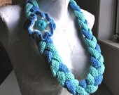 Knitted necklace/scarf ...perfect for fall, with removeable giant flower ... Nicole