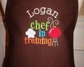 Personalized Chef in Training Kids apron  available for boys or girls Other Colors available