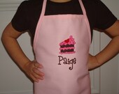 Personalized Cake slice Girls Kids pink Apron