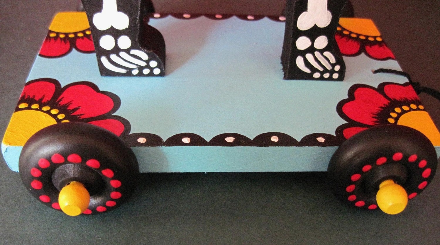 Day of the Dead CAT PULL TOY Vintage Style