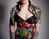 Horror Movie Monsters Gothic Shrug, Halloween, Frankenstein, Dracula, The Mummy, Wolf man