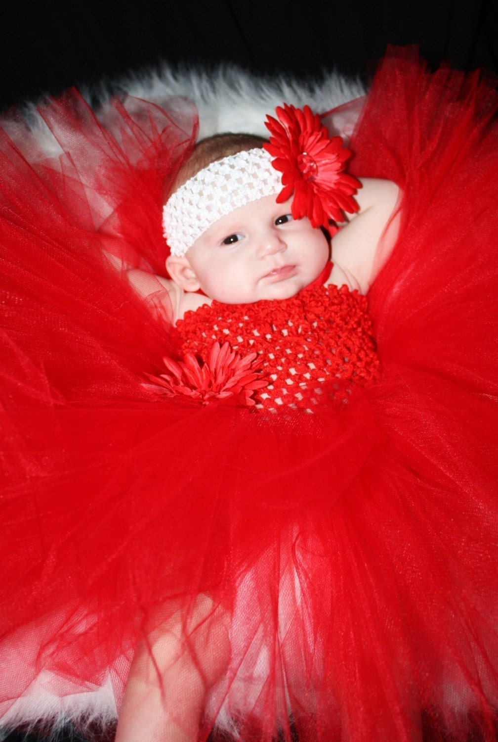Beautiful Fluffy Red Crochet Tutu Dress for your Newborn,Toddler or Little Girl By Iluvututumuch boutique as featured by Parents Magazine