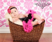 Sale .....Ready to ship Black and Hot Pink  Pettiskirt sz Premie to 14mons
