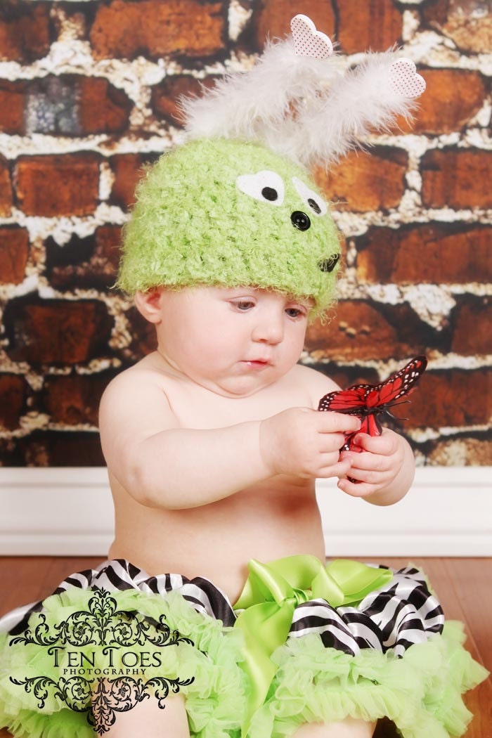 Sale ......Ready to ship Zebra Print Pettiskirt in Apple Green sz 1 to 3 yrs old