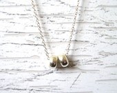 Sterling Silver Double Bead Friend Friendship Necklace