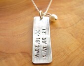 Location Coordinates Latitude Longitude Sterling Silver Necklace