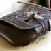 Leather Belt Bag with Celtic Beasts-Celtic Knot Work Leather Belt Bag-Tooled Leather Belt Bag-Brown Leather Belt Bag