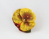 Red and Yellow Pansy Hair or Anywhere Clip