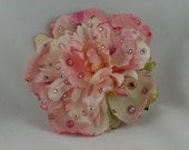Sparkly Medium sized Pale Pink Peony Hair or Anywhere Clip