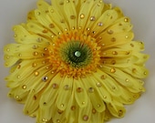 Large Sparkling Yellow Daisy Hair or Anywhere Clip