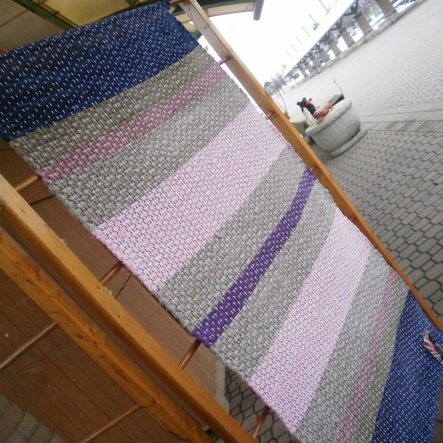 Rag Rug Handwoven -- Corduroy -- 26 x 55 inches