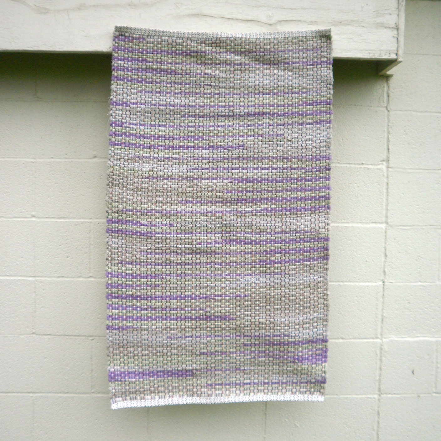 Handmade Woven Rag Rug -- Denim -- 27 x 45 inches