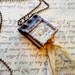 RESERVED FOR DI Collage Art Journal Miniature Book Pendant Glass Journal Tiny Book Jewelry Gift For Writer Gift for Book Lover