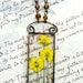 Yellow Buttercup Necklace, Soldered Glass Necklace, Amber Vintage Bead Chain Necklace, Yellow Floral Necklace, Pressed Flower Pendant