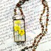 Yellow Buttercup Necklace, Soldered Glass Necklace, Amber Vintage Bead Chain Necklace, Yellow Floral Necklace, Pressed Flower Pendant