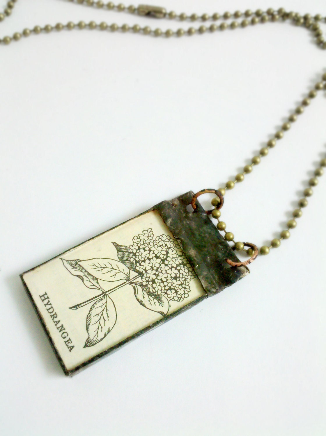 Hydrangea Pressed Flower Necklace, Stained Glass Flower Pendant, Soldered Hydrangea Necklace, Dried Flower Jewelry, Gifts for Her