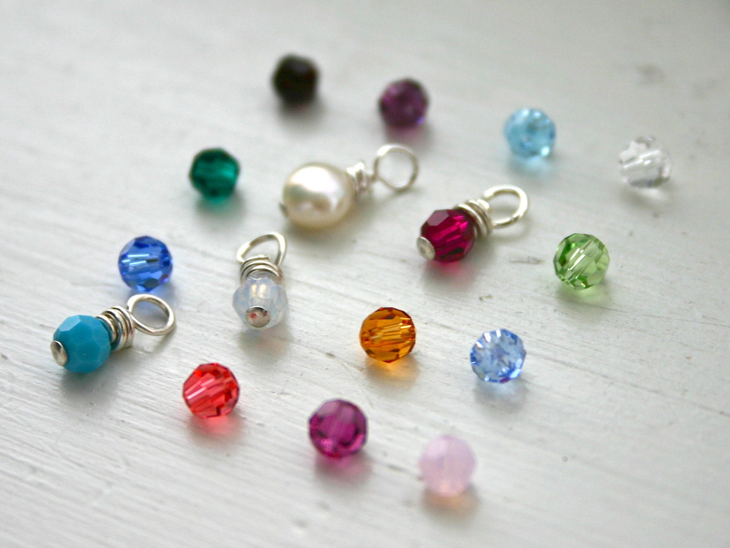 Birthstone color swarovski crystal bead add on