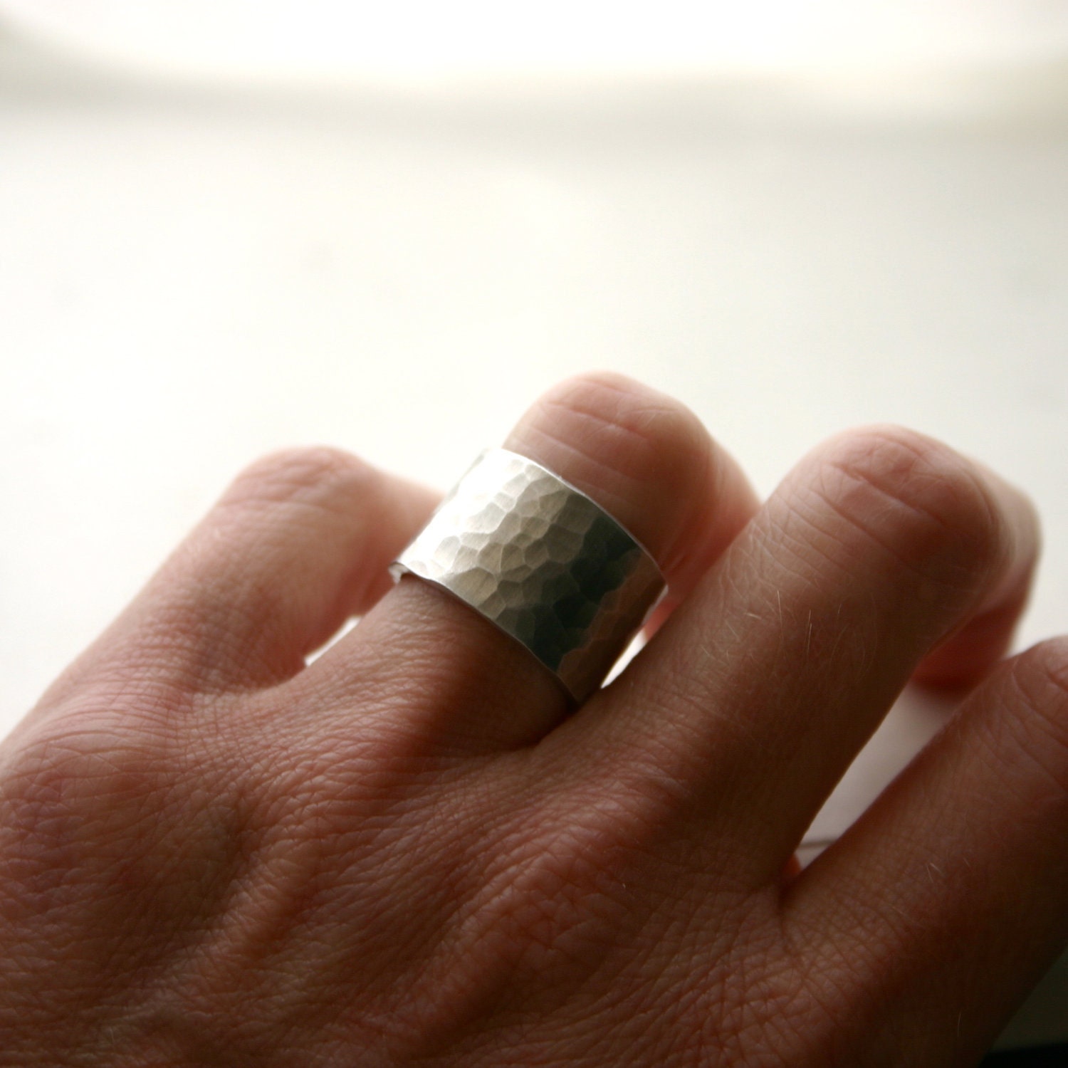 I Love you To The Moon and Back hammered ring