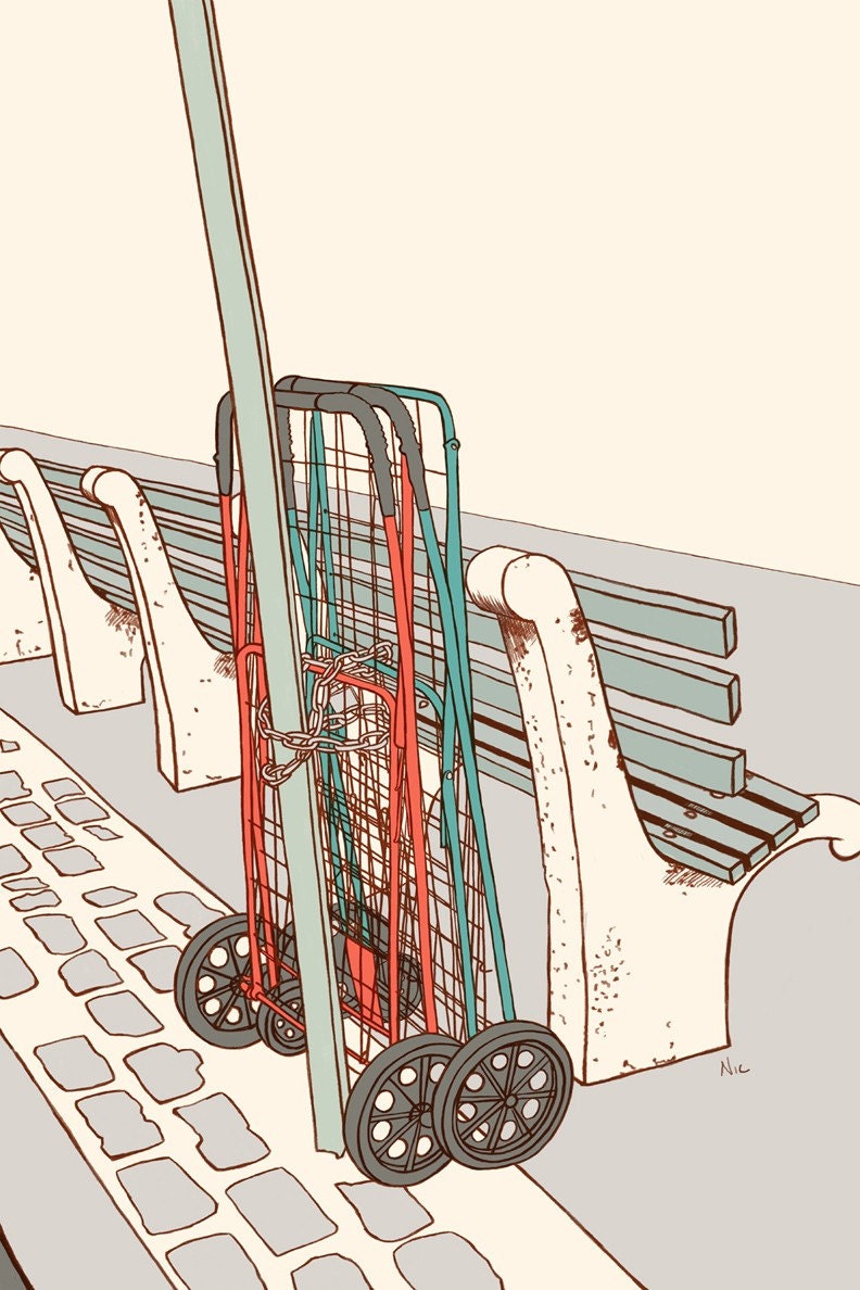 Brooklyn- Chained Cart, Print