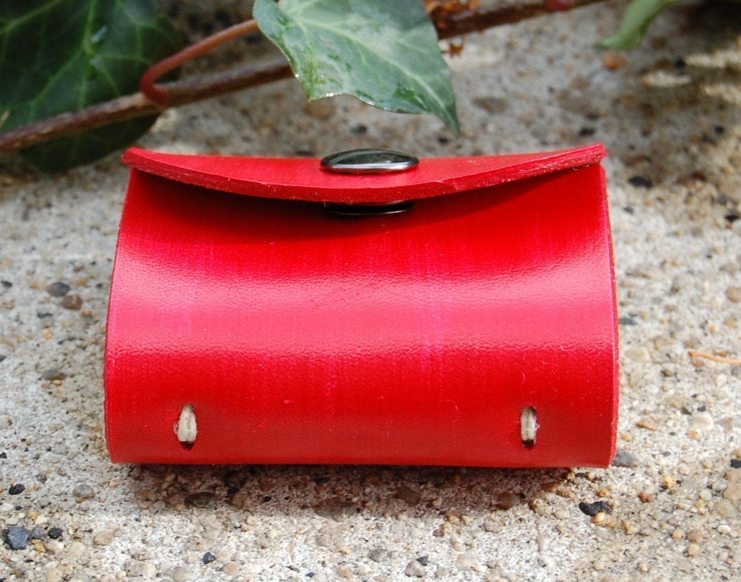 Leather Journal Book, Mini, Poppy Red Daisies