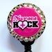 ID Badge Holder - Nurses Rock Retractable Reel with Swarovski Rhinestones