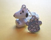Beagle Dog bell and Paw Print necklace