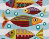 Mid-Century Fish needlepoint