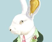 White Rabbit print 8x10