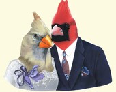 Mr and Mrs Cardinal art print 8x10