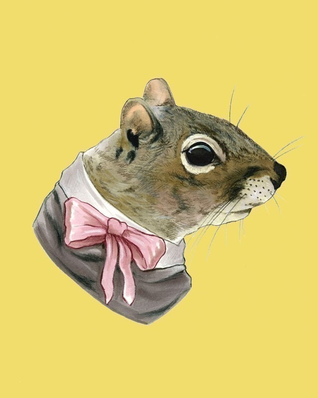Squirrel lady print 8x10