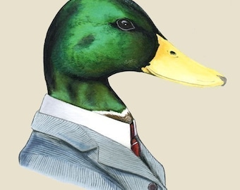 Mallard duck art print 11x14