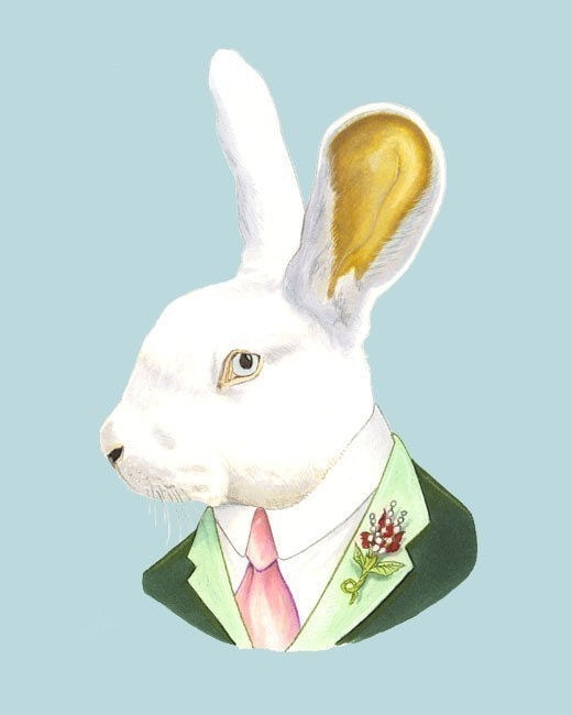 White Rabbit print 11x14