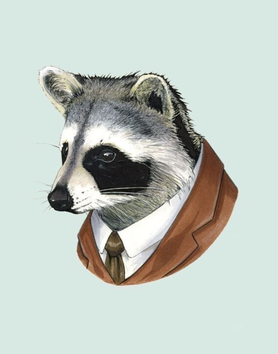 Raccoon print 11x14