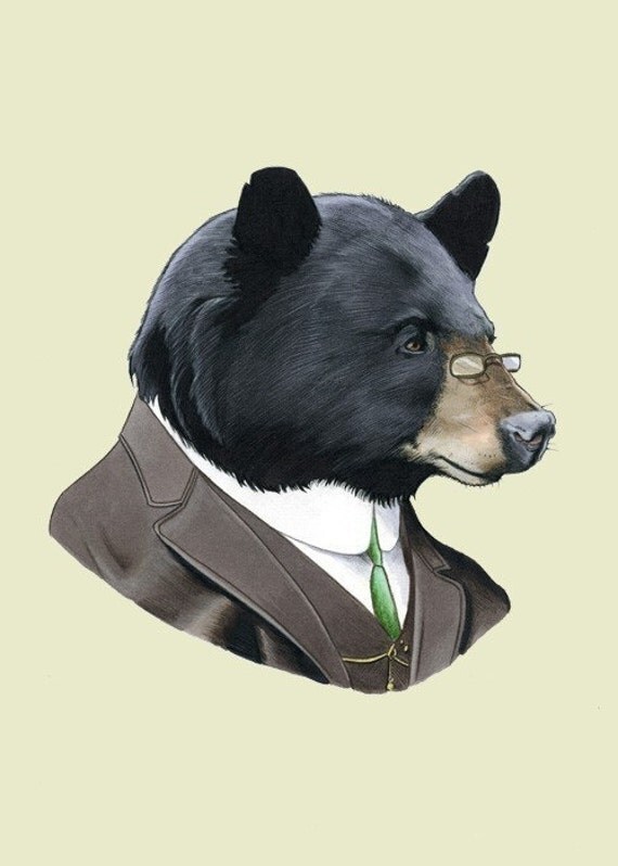 Black Bear art print 5x7