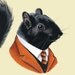 Black Squirrel art print 8x10