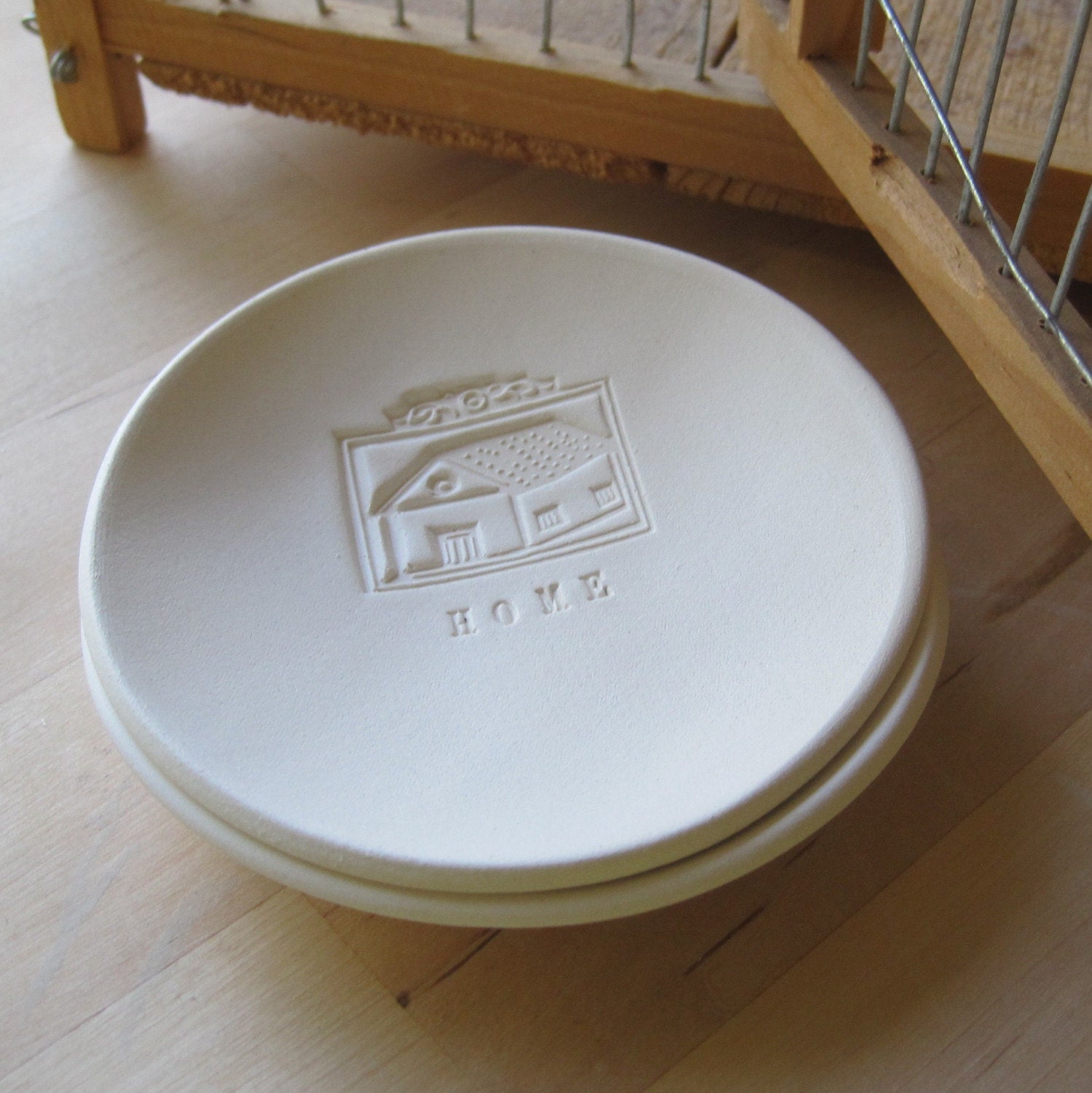 housewarming gift, jewelry holder, ring dish, HOME tiny text bowl with milagro house, new house, neighbor, moving gift, by Paloma's Nest