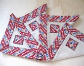 Vintage Linen Napkins - Calico - Set of 4