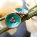 Poppy Stud Earrings Spruce Enamel Earrings Teal Earrings MADE TO ORDER