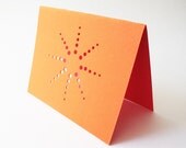 orange burst cards ... set of 3 blank cards