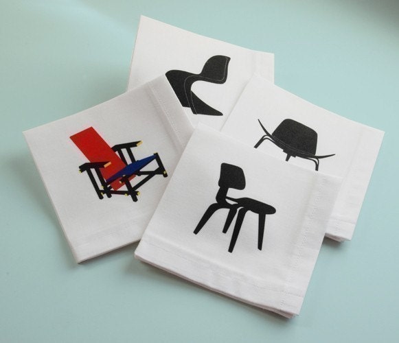 Designer Chairs Cocktail Napkins - Set 1