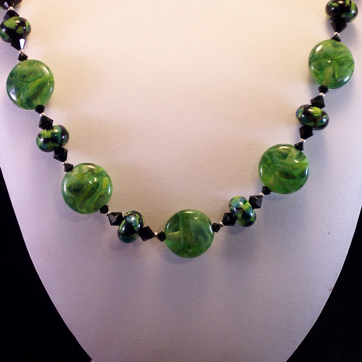 Lampwork Glass Necklace: Shadow of the Wood