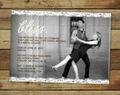 bliss wedding shower invitation, bridal shower, lace, photo card
