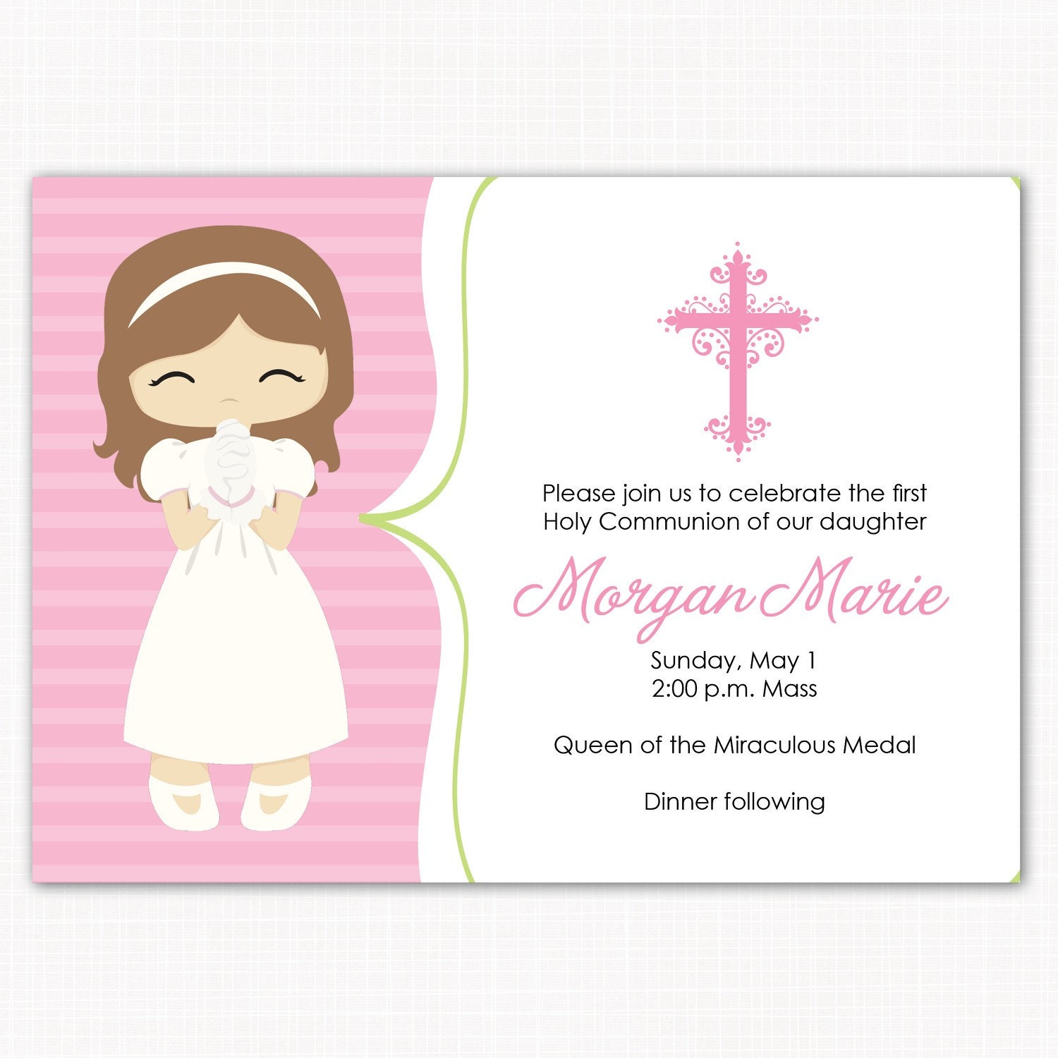 first communion invitation, Sweet Girl