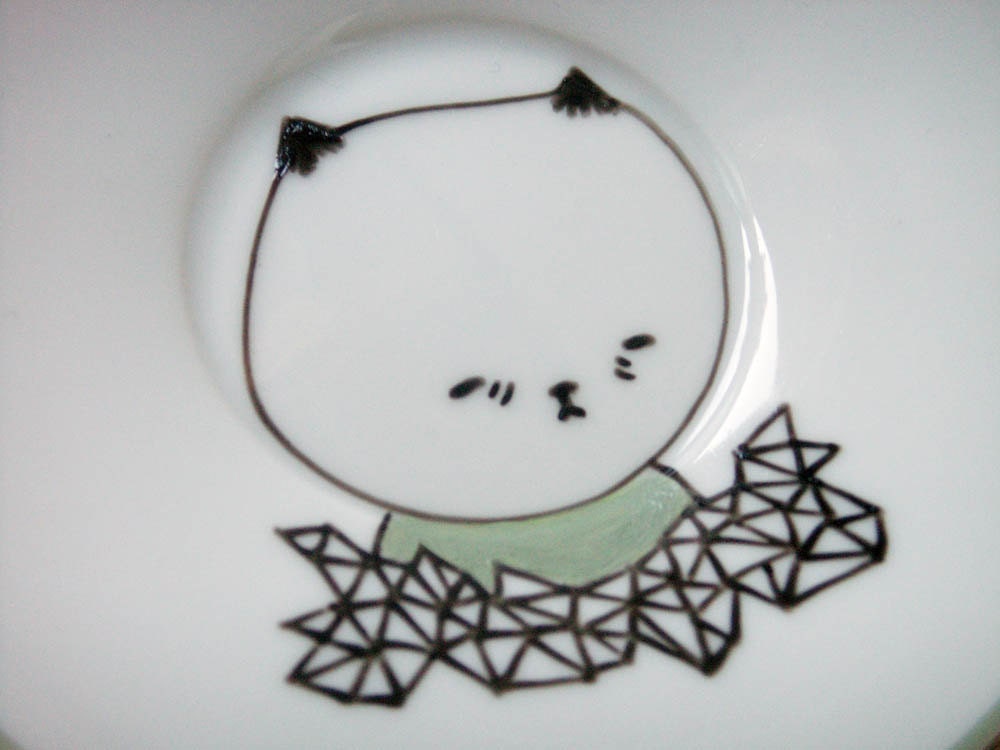 hand painted plate- original drawing illustration